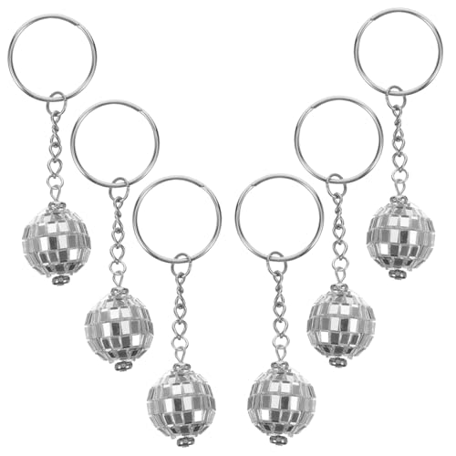 Ipetboom 6 Stück Teiliges Kompakte Discokugel Schlüsselanhänger mit Spiegeloberfläche Retro Disco Ball Anhänger für Taschen Rucksäcke und Schlüssel Modische Party deko Geschenkidee von Ipetboom