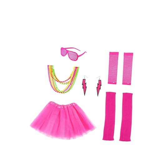 Ipetboom 6Stücke Teiliges Jahre Damen Kostümset Mit Tutu Rock Neon Fensterschattenbrillen Fischnetz Handschuhen Ohrringen Beinstulpen Partys Festivals Ipetboom 6Stücke Teiliges Jahre Damen Kostümset Mit Tutu Rock Neon Fensterschattenbrillen Fischnetz Handschuhen Ohrringen Beinstulpen Partys Festivals von Ipetboom