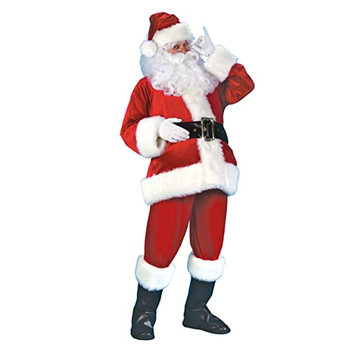 Ipetboom 7 Stück Teiliges Weihnachtsmann Kostüm Unisex Santa Claus Outfit mit Mütze Oberteil Hose Gürtel Handschuhe Stiefelüberzieher für Xmas Party Festival Cosplay Ipetboom 7 Stück Teiliges Weihnachtsmann Kostüm Unisex Santa Claus Outfit mit Mütze Oberteil Hose Gürtel Handschuhe Stiefelüberzieher für Xmas Party Festival Cosplay von Ipetboom