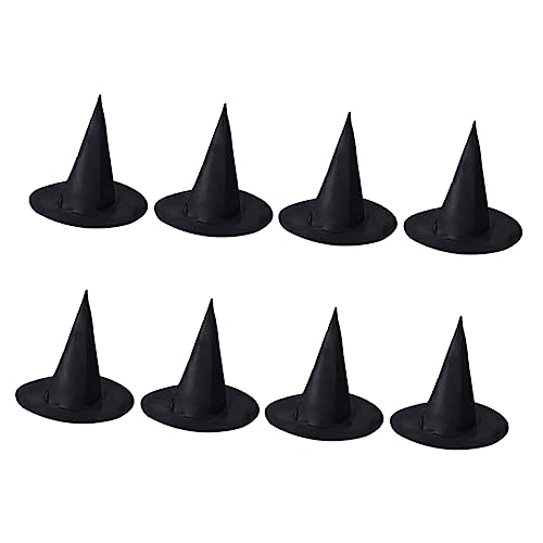 Ipetboom 8 Stück Teiliges Halloween Hexenhüte Magischer Hut für Kostüme Schwarz für Party Festival Masquerade Cosplay Requisiten für Hexe und Ritter von Ipetboom