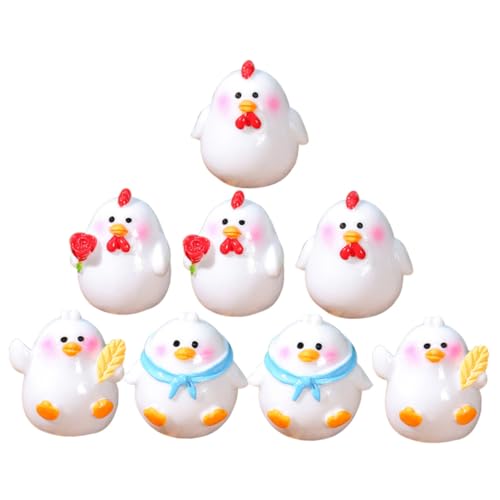 Ipetboom 8 Stück Teiliges Küken aus Resin Niedliche Handgefertigte Gartenfiguren Detailreiche Micro Landschaft Deko für Zuhause Büro und DIY Bastelprojekte von Ipetboom