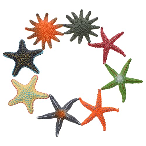 Ipetboom 8 Stück Teiliges Meerestier Figuren Seestern Farbenfroh Langlebig Realistisch für Kinderzimmer Aquarium Dekoration Strandspielzeug Badepool Zubehör von Ipetboom