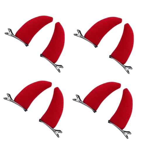 Ipetboom 8 Stück Teiliges Teufelshorn Haarclip Rotes Halloween Cosplay Kopfschmuck Lustige Hörner Haarklammern für Party Festival Kostüm von Ipetboom