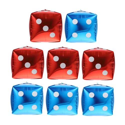 Ipetboom 8 Stück Teiliges Würfel Folienballon Aluminiumfolie Würfel Luftballons in Rot und Blau themenparty Dekoration Kreative Würfelform für Wanddeko bei Geburtstagsfeiern und von Ipetboom