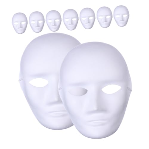 Ipetboom 9 Stück Teiliges DIY Pappmaché Masken Weiß Blank Unbemalt zum Bemalen für Erwachsene Party Fasching Karneval Basteln Kunstveranstaltungen von Ipetboom