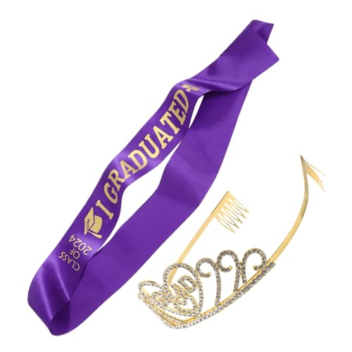Ipetboom Abschlusskrone Damen Gold Stirnband mit Schulterband Graduation Party Haarschmuck Festlicher Abschluss Hut für Frauen Ipetboom Abschlusskrone Damen Gold Stirnband mit Schulterband Graduation Party Haarschmuck Festlicher Abschluss Hut für Frauen von Ipetboom