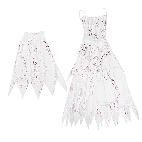 Ipetboom Blutiges Brautkostüm Für Damen Halloween Geisterbraut Outfit Mit Schleier Für Maskerade Schaurige Partys Hochwertigen Bequemen Materialien Gefertigt von Ipetboom