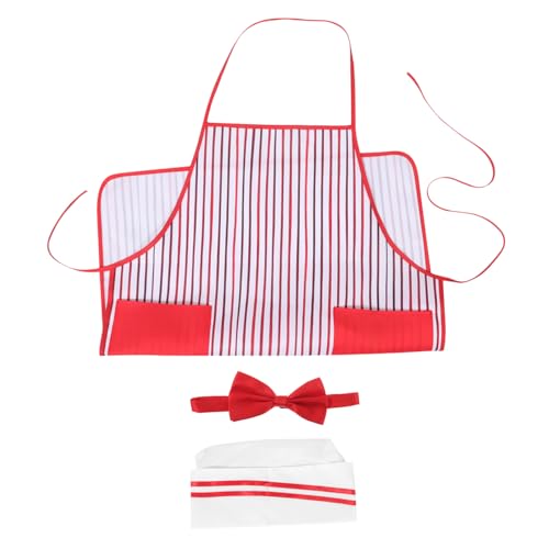 Ipetboom Chef Kostüm Rot weiß Gestreifte Schürze Kochmütze und Fliege für Halloween Party und Rollenspiele Festliches Verkleidungskostüm für Familie und Freunde Ipetboom Chef Kostüm Rot weiß Gestreifte Schürze Kochmütze und Fliege für Halloween Party und Rollenspiele Festliches Verkleidungskostüm für Familie und Freunde von Ipetboom