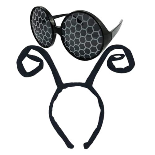 Ipetboom Cosplay Insektenantenne Stirnband mit Sonnenbrille für Damen Lustiges Party Accessoire für Halloween und Karneval Leicht und Ipetboom Cosplay Insektenantenne Stirnband mit Sonnenbrille für Damen Lustiges Party Accessoire für Halloween und Karneval Leicht und von Ipetboom