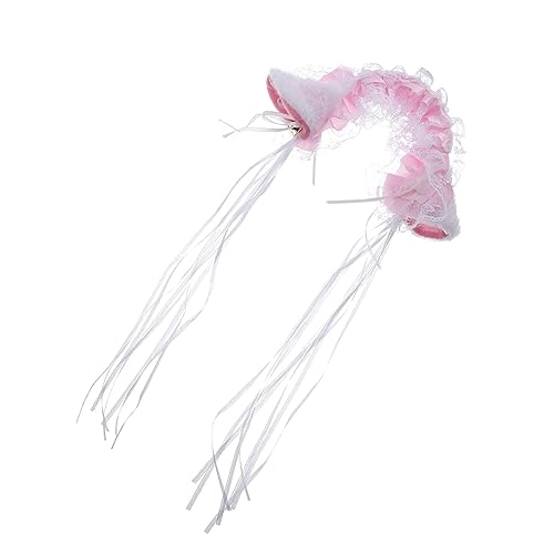 Ipetboom Cosplay Katzenohren Stirnband mit Glöckchen Süßes Spitzen design Flauschiges Haarschmuck für Party Kostüm und Alltag Charmantes Accessoire für Damen und Mädchen von Ipetboom
