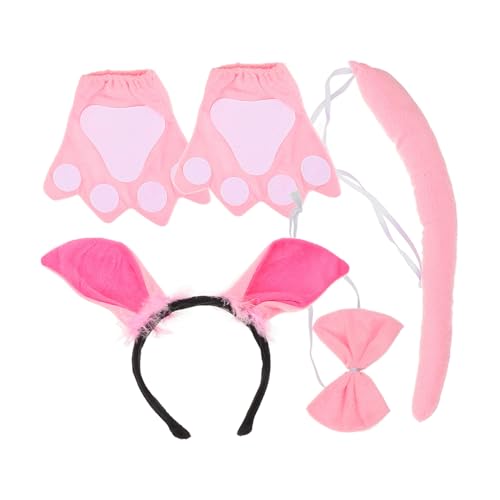 Ipetboom Cosplay Pig Headband mit Fliegenden Schweineohren und Handschuhen Bequemes Kostümzubehör für Party Bühnenauftritt und Halloween Weiches Attraktives Tierdesign für Altersgruppen von Ipetboom