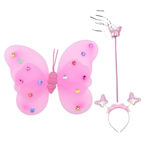 Ipetboom Doppelschicht -Schmetterlingsflügelspielzeug LED Party Feenflügel Schmetterlinge Feenflügel für Mädchen Feenflügel verkleiden sich Stoff Rosa Ipetboom Doppelschicht -Schmetterlingsflügelspielzeug LED Party Feenflügel Schmetterlinge Feenflügel für Mädchen Feenflügel verkleiden sich Stoff Rosa von Ipetboom