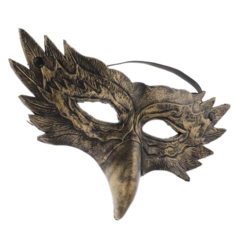 Ipetboom Eagle Maske PU für Kostümpartys und Maskeraden Realistische Vogelmaske für Cosplay und Fotos für Frauen und Männer Goldene Tiermaske als Dekoratives Accessoire von Ipetboom