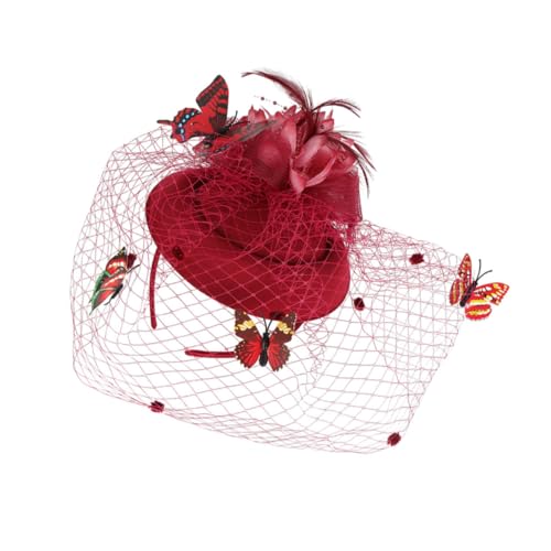 Ipetboom Elegantes Netzgarn Haarreif mit Schmetterlings Mini Hut Stilvolle Kopfbedeckung für Damen Party und Hochzeit Edles Design Festival Haarschmuck Einzigartige Handwerkskunst von Ipetboom