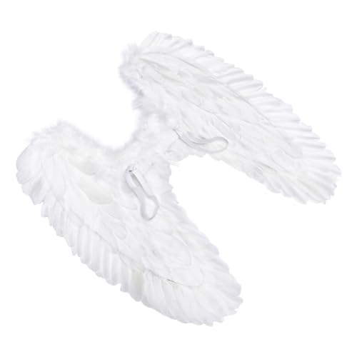 Ipetboom Engelsflügel Für Cosplay Kostüm Accessoire Für Halloween Karneval Fasching Weißes Federkostüm Für Verkleidungen Rollenspiele von Ipetboom