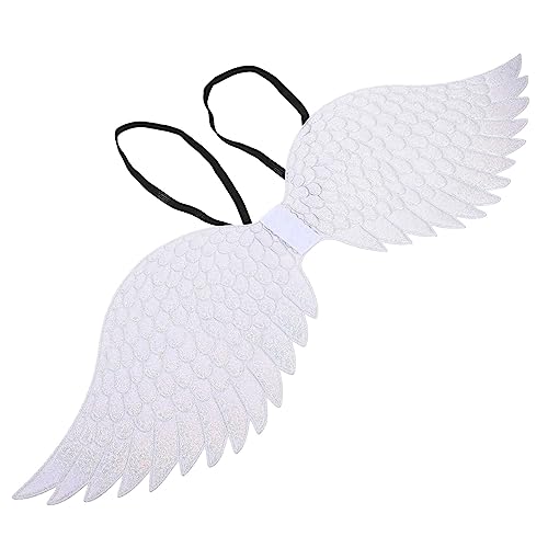 Ipetboom Engelsflügel Kostüm Silber für Halloween Karneval Party Leichter Stoffflügel für Cosplay Verkleidung Flügel Dekoration für Aufführungen und Maskerade von Ipetboom