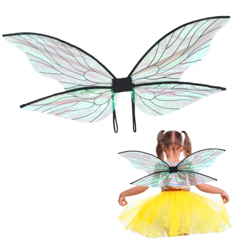 Ipetboom Feenflügel funkeln schillernde Flügel realistisch Blau groß Cosplay-Flügel für Erwachsene Kostümzubehör Halloween-Schmetterlingsflügel für cosplay Garn Black von Ipetboom