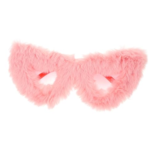 Ipetboom Flauschige Herz Sonnenbrille Damen Lustige Partybrille mit Einzigartigem Design Robust und Langlebig als Foto Requisite und Kostüm Accessoire für Festivals Valentinstag Geburtstag von Ipetboom