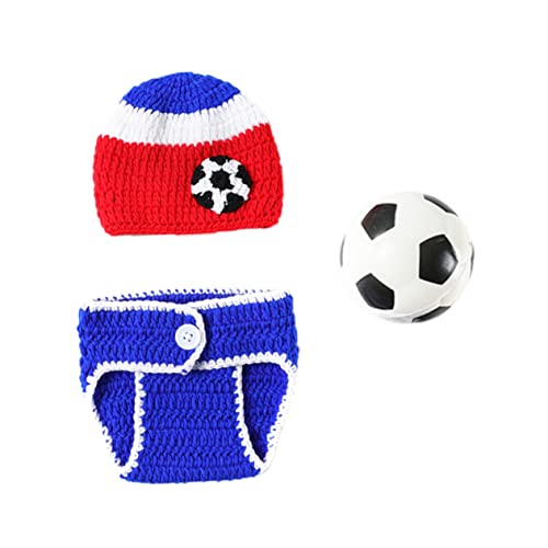 Ipetboom Gestricktes Fußball Kostüm Teilig mit Shorts Mütze und Fußball Weiche Baumwolle Atmungsaktiv für Fotoshooting Party und Neugeborene Jungen und Mädchen Ipetboom Gestricktes Fußball Kostüm Teilig mit Shorts Mütze und Fußball Weiche Baumwolle Atmungsaktiv für Fotoshooting Party und Neugeborene Jungen und Mädchen von Ipetboom