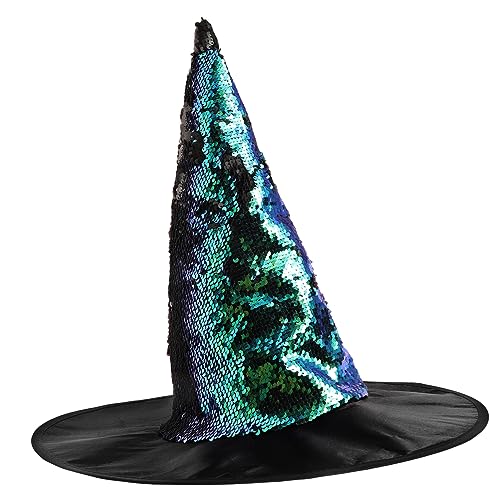 Ipetboom Glitzernder Hexenhut für Halloween Dekorativer Cosplay Hut für Partys Vielseitiger Hexenhut für Karneval und Besondere Anlässe für Gruppenfotos und Kreative Kostüme von Ipetboom