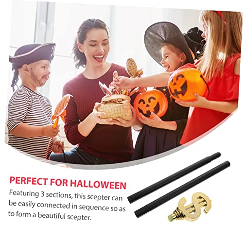 Ipetboom Goldener Sign Scepter Zauberstab Kunststoff Robustes Bühnenrequisit für Halloween Cosplay Kindergeburtstag und Theateraufführungen von Ipetboom