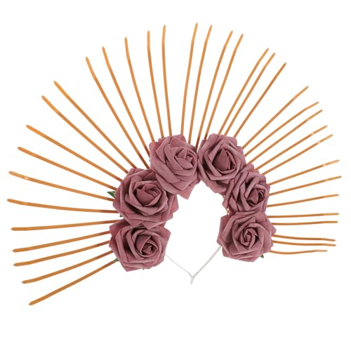 Ipetboom Große Flower Crown Stirnband Halloween-kopfschmuck Party Foto Requisite Stilvolles Goth Headpiece Damen Frauen Karneval Zubehör Ipetboom Große Flower Crown Stirnband Halloween-kopfschmuck Party Foto Requisite Stilvolles Goth Headpiece Damen Frauen Karneval Zubehör von Ipetboom