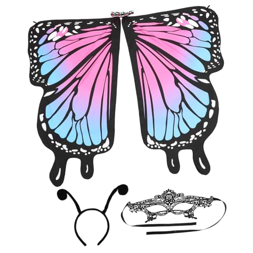 Ipetboom Großer Schmetterlingsumhang Bauchtanz Flügel mit Augenmaske und Haarreif Modischer Karneval Umhang für Damen Drehbare Schmetterlingsflügel für Fasching Cosplay und Geburtstag Ipetboom Großer Schmetterlingsumhang Bauchtanz Flügel mit Augenmaske und Haarreif Modischer Karneval Umhang für Damen Drehbare Schmetterlingsflügel für Fasching Cosplay und Geburtstag von Ipetboom