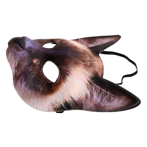 Ipetboom Halbgesicht Katzenmaske aus EVA Stoff Braune Siamkatze Design Unisex Karneval Halloween Maske für Kostüm Maskerade Langlebig und Auffällig für Fasching und Festveranstaltungen von Ipetboom