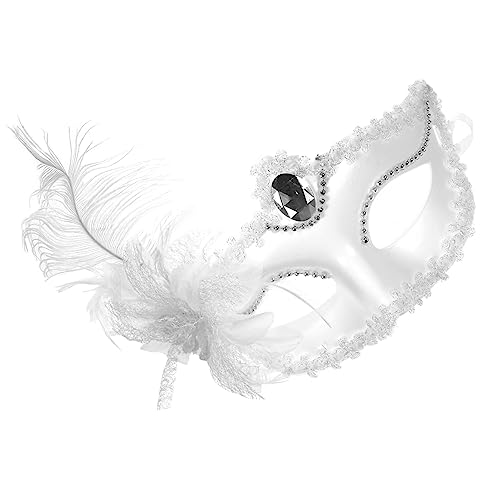 Ipetboom Halbgesichtige Spitzen Maske Weiß für Damen und Herren Venezianische Cosplay Maske Masquerade Ball und Kostümfest Vielseitige Party Accessoire für Halloween Karneval Valentinstag Ipetboom Halbgesichtige Spitzen Maske Weiß für Damen und Herren Venezianische Cosplay Maske Masquerade Ball und Kostümfest Vielseitige Party Accessoire für Halloween Karneval Valentinstag von Ipetboom
