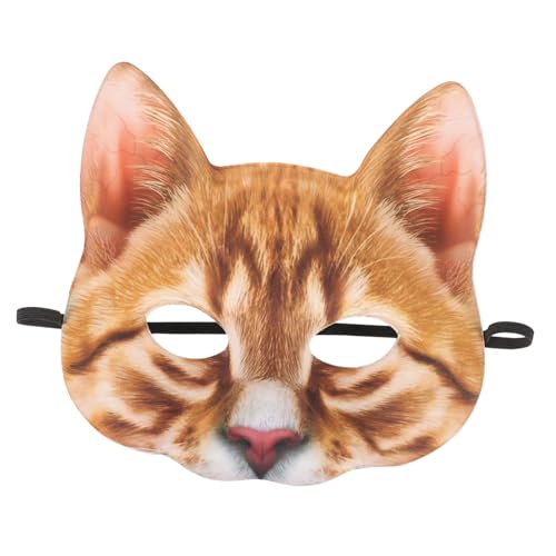 Ipetboom Halbgesichts Katzenmaske EVA Stoff Lustiges Katzengesicht Unisex Karneval Halloween Kostüm Maske für Maskenball Cosplay Party von Ipetboom
