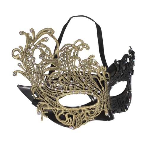 Ipetboom Halbgesichts-masquerade-maske aus Schwarzer Goldspitze mit Verstellbarem Elastikband Vielseitiges Kostümzubehör für Halloween Karneval Abschlussball und Fotoshootings Ipetboom Halbgesichts-masquerade-maske aus Schwarzer Goldspitze mit Verstellbarem Elastikband Vielseitiges Kostümzubehör für Halloween Karneval Abschlussball und Fotoshootings von Ipetboom