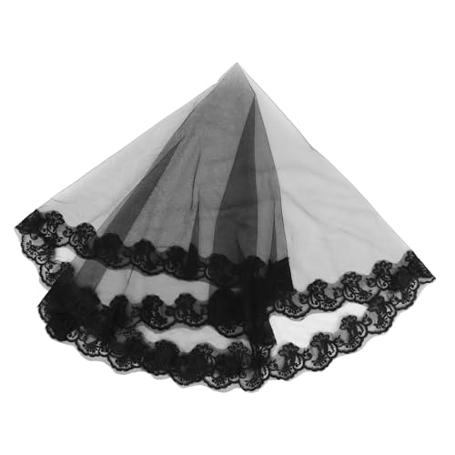 Ipetboom Halloween Brautschleier Schwarz Gothic Veil für Kostümparty Hochzeitsaccessoire Leicht und für Karneval und Fotos von Ipetboom