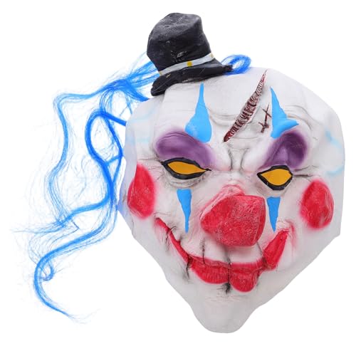 Ipetboom Halloween Clown aus Bequeme Masquerade Kopfbedeckung für Erwachsene Kreatives Design mit Blauem Nasen und Schwarzem Hut für Karneval Party und Cosplay Ipetboom Halloween Clown aus Bequeme Masquerade Kopfbedeckung für Erwachsene Kreatives Design mit Blauem Nasen und Schwarzem Hut für Karneval Party und Cosplay von Ipetboom