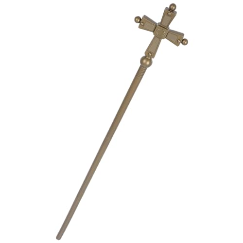 Ipetboom Halloween Cosplay Gehstock Prop Kunststoffstab mit Kreuz Robustes Halloween Walking Cane für Kostüm Party Bühnenauftritt Hexen und Festival Dekoration von Ipetboom