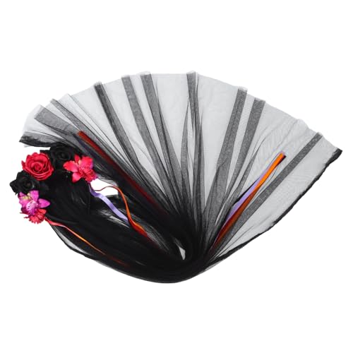 Ipetboom Halloween Haarreif mit Schwarzem und Dunkelrotem Rosen-design Halloween Kopfschmuck mit Langem Netzschleier Gruseliges Haarschmuck-accessoire für Kostüm und Party Ipetboom Halloween Haarreif mit Schwarzem und Dunkelrotem Rosen-design Halloween Kopfschmuck mit Langem Netzschleier Gruseliges Haarschmuck-accessoire für Kostüm und Party von Ipetboom