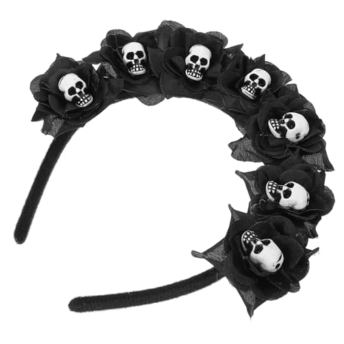 Ipetboom Halloween Haarschmuck Schwarzer Blumen-haarreif mit Totenkopf Wiederverwendbar Komfortabel Stabil für Halloween Kostüm Themenpartys Party Dress Up Hair Hoops Ipetboom Halloween Haarschmuck Schwarzer Blumen-haarreif mit Totenkopf Wiederverwendbar Komfortabel Stabil für Halloween Kostüm Themenpartys Party Dress Up Hair Hoops von Ipetboom