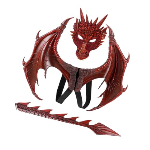 Ipetboom Halloween Kostümset Rot Maske Drache Cosplay Flügel und Leichtes Performance Zubehör für Mädchen Karneval Geburtstag Party Ipetboom Halloween Kostümset Rot Maske Drache Cosplay Flügel und Leichtes Performance Zubehör für Mädchen Karneval Geburtstag Party von Ipetboom