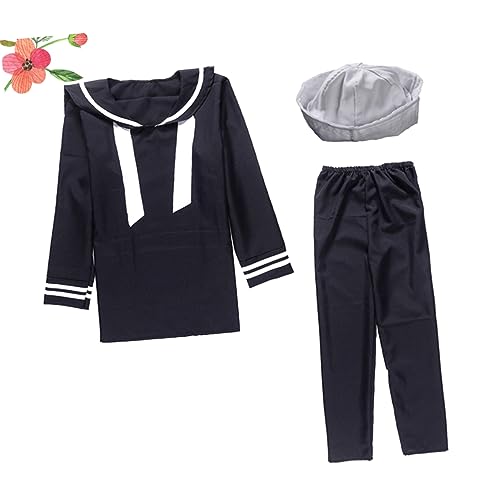 Ipetboom Halloween Matrosenanzug Uniform Set für Herren Polyester Marineblau Cosplay Kostüm Bühnenoutfit für Erwachsene und Einfach Anzuziehen Einheitsgröße Ipetboom Halloween Matrosenanzug Uniform Set für Herren Polyester Marineblau Cosplay Kostüm Bühnenoutfit für Erwachsene und Einfach Anzuziehen Einheitsgröße von Ipetboom