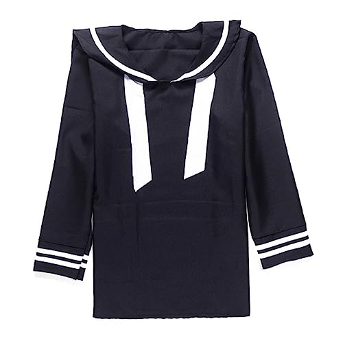 Ipetboom Halloween Uniform Kostüm Set für Herren Marineblauer Matrosenanzug aus Polyester Bequemes Cosplay Kostüm für Bühne Party und Karneval Einheitsgröße Einfach Anzuziehen von Ipetboom