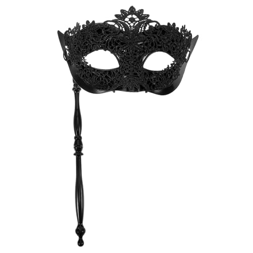 Ipetboom Handgehaltene Spitzenmaske Cosplay-Maske Damen-Maskerade-Maske Halloween-Maske Maskerademasken mit Stock Handmaske für Damen Spitzenmaskerademaske für Frauen Stoff Schwarz Ipetboom Handgehaltene Spitzenmaske Cosplay-Maske Damen-Maskerade-Maske Halloween-Maske Maskerademasken mit Stock Handmaske für Damen Spitzenmaskerademaske für Frauen Stoff Schwarz von Ipetboom