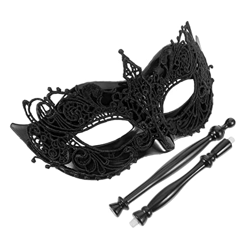 Ipetboom Handheld Maske Für Frauen Spitzenmaske Für Maskeradepartys Karneval Halloween Cosplay Handgehaltene Augenmaske Für Festliche Anlässe von Ipetboom