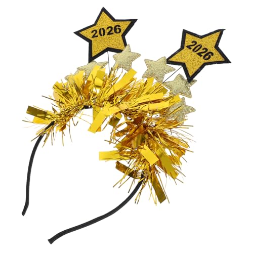 Ipetboom Happy Year Stirnband Gold mit Glitzer Sternen und Tasseln Festliches Haarband für Erwachsene Robustes Material Party Accessoire für Silvester und Feiertage Ipetboom Happy Year Stirnband Gold mit Glitzer Sternen und Tasseln Festliches Haarband für Erwachsene Robustes Material Party Accessoire für Silvester und Feiertage von Ipetboom