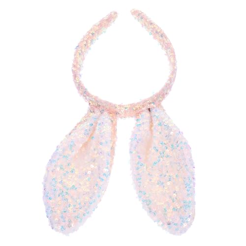 Ipetboom Hasenohren Haarreif für Erwachsene Glitzerndes Stirnband Niedliches Kostüm Accessoire für Karneval Halloween Cosplay und Mottopartys Flexibles Design für Komfort und Anpassung von Ipetboom