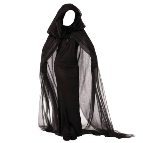 Ipetboom Hexenbewegungsanzug Kostüm Mädchen Maskerade Hexenkleid Vampir Hexenmantel Gotisch Halloween Schwarz von Ipetboom