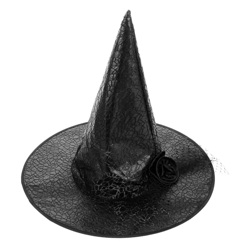 Ipetboom Halloween Hexenhut für Frauen mit Spitzenschleier und Rosen Netzdesign für Cosplay und Halloween Partys Elegantes Kostüm Accessoire Ipetboom Halloween Hexenhut für Frauen mit Spitzenschleier und Rosen Netzdesign für Cosplay und Halloween Partys Elegantes Kostüm Accessoire von Ipetboom