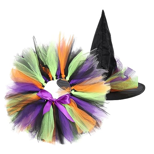 Ipetboom Hexenkostüm mit Hut Atmungsaktive Bequeme Halloween Verkleidung Dekoratives Langlebiges Kleid für Mädchen für Karneval Cosplay und Kostümparty S von Ipetboom