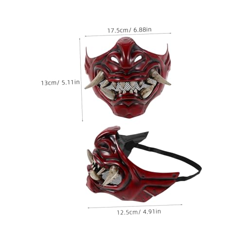 Ipetboom Japanische Samurai Halbgesichts Maske Teufel Motiv Cosplay Maske für Männer und Frauen Langlebig und Atmungsaktiv Auffälliges Design für Halloween Karneval Maskenball und Fasching Ipetboom Japanische Samurai Halbgesichts Maske Teufel Motiv Cosplay Maske für Männer und Frauen Langlebig und Atmungsaktiv Auffälliges Design für Halloween Karneval Maskenball und Fasching von Ipetboom