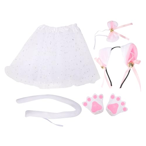 Ipetboom Katzenkostüm Set für Niedliches Katzenohren Stirnband Tutu Rock Handschuhe Fliege für Karneval Halloween und Partys Ipetboom Katzenkostüm Set für Niedliches Katzenohren Stirnband Tutu Rock Handschuhe Fliege für Karneval Halloween und Partys von Ipetboom