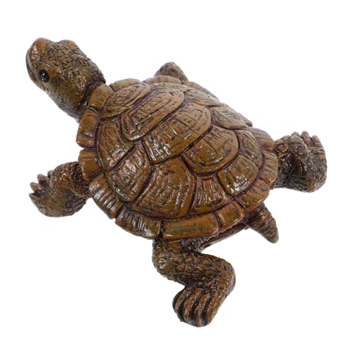 Ipetboom Kleine Schildkrötenfigur aus Harz Realistische Gartendeko für Teichbecken und Bonsai Wetterfestes Miniatur Turtle Ornament Kompakte Tischdekoration Attraktive Aquarium von Ipetboom