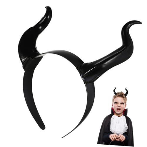 Ipetboom Kleine Schwarze Hörner Schwarz Rotes Stirnband Teufelshorn Stirnband Halloween Haarschleife von Ipetboom